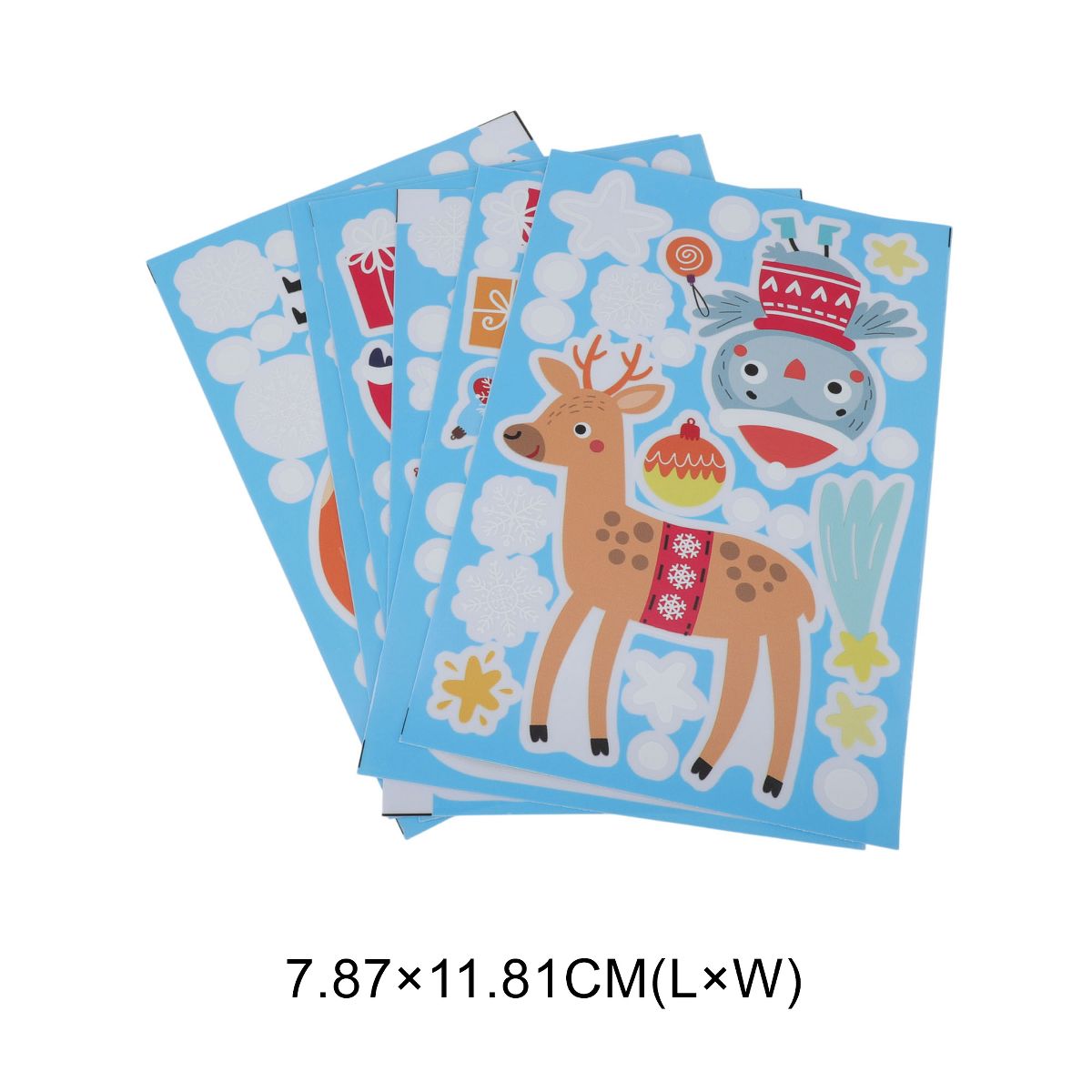 Unique Bargains Window Films Cartoon Christmas Window Decals 6 Piece Polyvinyl Chloride Colorful 7.9"x11.8" 1 Set - thumbnail 3