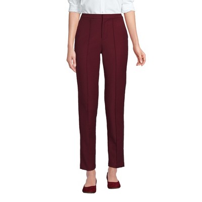 Lands' End Women's High Rise Bi Stretch Pintuck Pencil Ankle Pants - 2 -  Rich Burgundy : Target