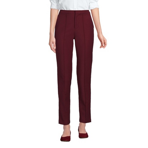 Lands End Women s High Rise Bi Stretch Pintuck Pencil Ankle Pants 2 Rich Burgundy Target