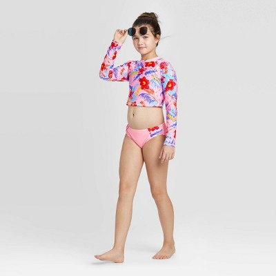 crop top long sleeve swimsuit