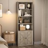COUCHETA 71'' Tall 6-Tier Farmhouse Bookcase  with Drawer Industrial Style  Narrow Storage Organizer - 2 of 4