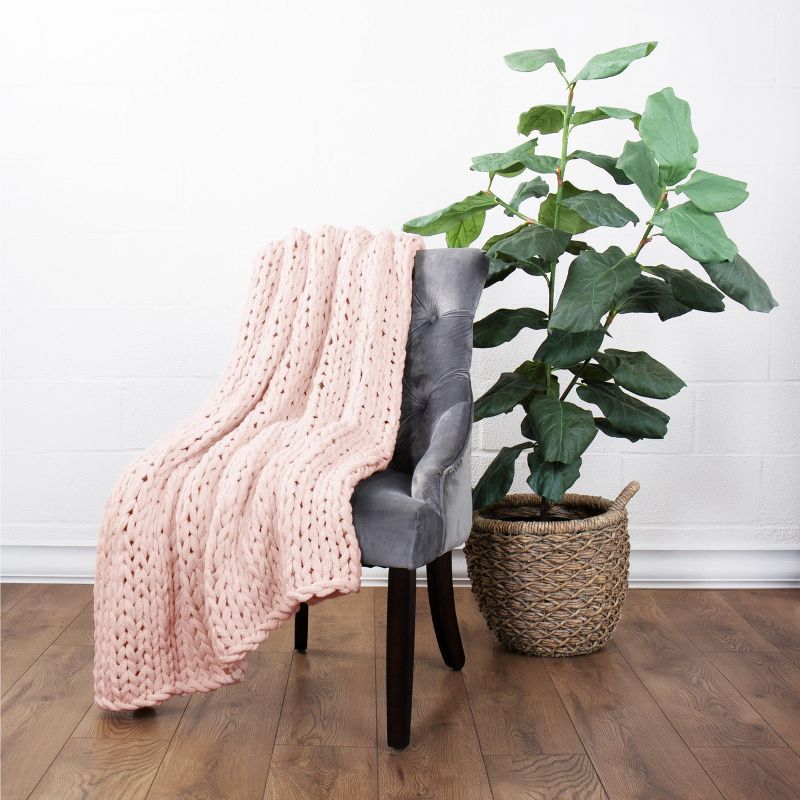 Chunky Knit Throw Blanket Braided, Soft & Cozy - Becky Cameron, 5 of 13