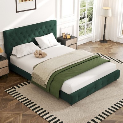 HYLEORY Queen Storage Bed Frame with 4 Drawers & Headboard, Upholstered Platform Bed Frame