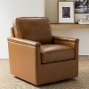 Rosa 29'' Wide Genuine Leather 360¬∞Swivel Armchair with Nailhead Trims |ARTFUL LIVING DESIGN - 3 of 4