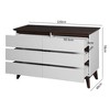TIRAMISUBEST 51" Rattan Dresser with Drawers, 6 Drawer Dresser for Bedroom, Clothes Storage Cabinet for Bedroom, Metal Handle&Wood Legs for - 3 of 4