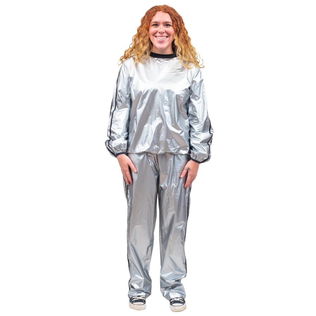 Costume Agent Todd & Margo Shiny Silver Workout Top and Pants Deluxe Sweatsuit Set for Halloween & Cosplay - thumbnail 7