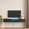 KTMBDW Floating TV Shelf, 69'' Wall Mounted TV Stand Floating TV Console Media Entertainment Under TV Shelf for Bedroom, Living room, Black - 2 of 4