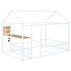 Full Size Metal House Bed Frame with Desk, Power Outlets and USB Ports - 4 of 4