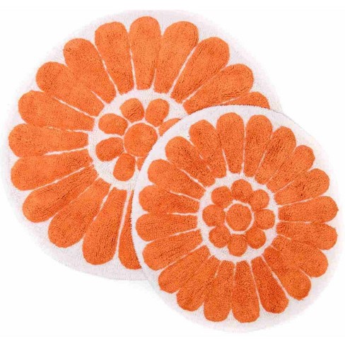 Coral bath rug deals set