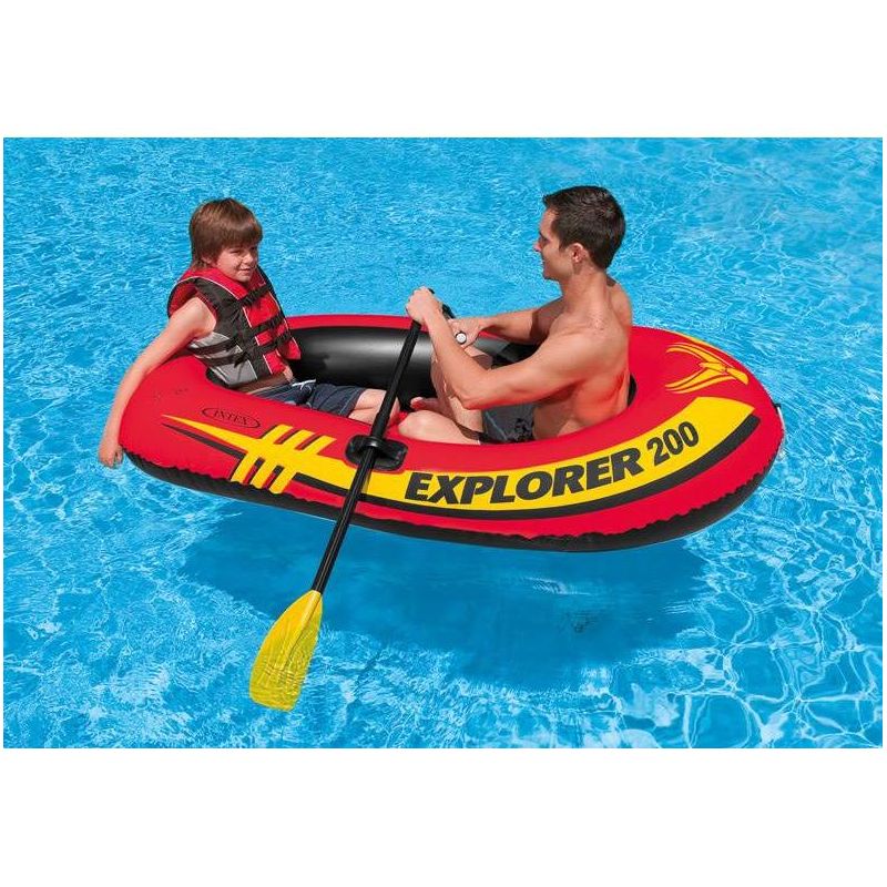 Intex Explorer 200 Inflatable 2 Person River Boat Raft Set with 2 Oars & Pump, 2 of 7