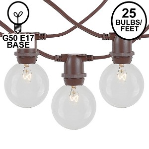 Novelty Lights Globe Outdoor String Lights with 25 In-Line Sockets Brown Wire 25 Feet - 1 of 4