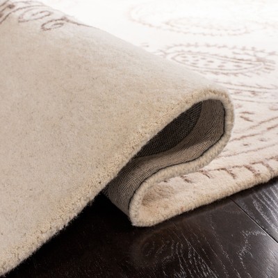 Ivory Beige Hand-Tufted Wool 4' x 6' Area Rug
