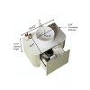 Wall Cabinet,Round Ceramic Basin Bathroom Storage Cabinet Without Faucet,Bathroom Wall-Mounted Cabinet With Drawer-Cuddlewood - 4 of 4