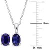 EVERLY JEWELRY | Sterling Silver Created Gemstone and Multiple Gemstones 2-Piece Set of Pendant with Chain and Earrings. - 2 of 3