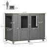 45" Wooden Dog Crate Furniture for Large Dogs,Indoor Pet Kennel End Table with Locking Doors and Steel Ventilation Panels - LAOTIES - 3 of 4