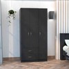 NicBex 70.80"H Armoire Wardrobe Closet Storage Cabinet with 3 Doors & 2 Drawers for Bedroom - 2 of 4