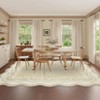 Washable Scalloped Living Room Rugs, Modern Floral Print Area Rug for Bedroom Dining Room, Non Slip Home Decor Carpet - 4 of 4