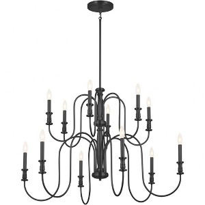 Karthe 42" 12 Light Chandelier Black - 1 of 4