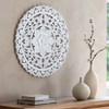 Brewster 24" Etta White Wood Wall Art: Distressed Finish, Farmhouse Style, Carved Floral Design - 3 of 4