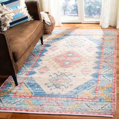 Coastal Breeze Blue Cotton & Synthetic 8' x 10' Reversible Area Rug