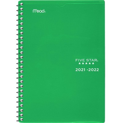 2021-22 Customizable Academic Weekly/Monthly Planner 5.5" x 8.5" Green - Five Star