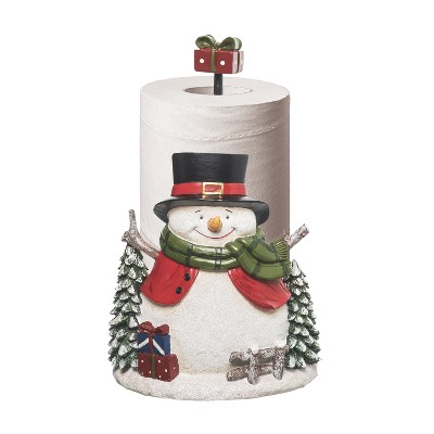 Transpac Resin 13.5 in. Multicolor Christmas Snowman Paper Towel Holder