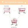 Infurnic Cots Baby Bassinet Bedside Sleeper Adjustable Portable Bed for Baby, Easy Folding Portable Bassinet for Newborns, Pink, 35"*23"*50" - 4 of 4