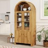 71" Tall Arched Storage Cabinet,Farmhouse Arched Kitchen Pantry Cabinet,with Acrylic Doors and Adjustable Shelves, for Kitchen, Dining Room - 3 of 4