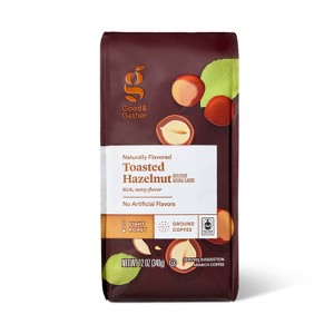 Naturally Flavored Toasted Hazelnut Light Roast Ground Coffee - 12oz - Good & Gather™ - 1 of 4