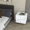 TIRAMISUBEST White Nightstand with Drawers:Black Nightstand Bedside Table,Modern Nightstand Wood Nightstand, Night Table for Bedroom Bed Stand - 2 of 4