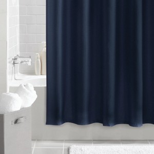 LunaLulinlk Navy Blue Fabric Shower Curtain, 70" x 72" - 1 of 4