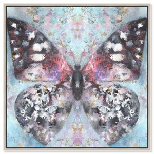 Art Remedy Shining Butterfly Colorful buterfly and flowers wall art Framed - 1 of 4
