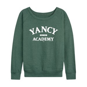 Women's - Disney - Yancy Academy Lightweight French Terry Wide Neck Long Sleeve Graphic Shirt - 1 of 4