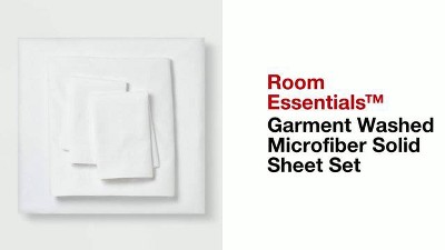 Garment Washed Microfiber Solid Sheet Set - Room Essentials™ : Target