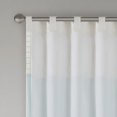 Aqua Faux Silk Light-Filtering Pintuck Window Panel