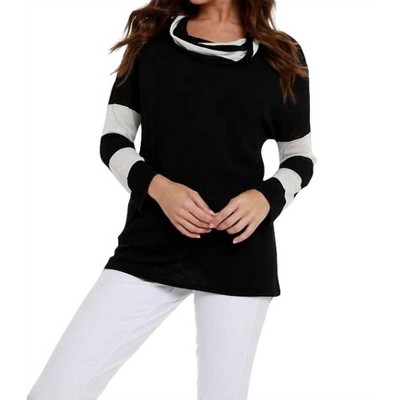 Women's Striped Cowl Neck Sweater - ANGEL