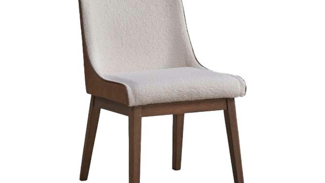 21.26&#34; Ginny Dining Chair White Boucle, Brown Velvet &#38; Walnut Finish - Acme Furniture, 2 of 8, play video