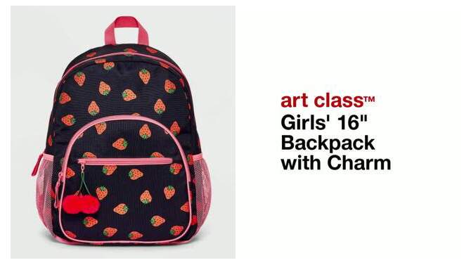 Girls' 16" Backpack with Charm - art class™, 2 of 5, play video