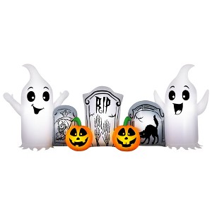 Occasions Airflowz Inflatable Ghost and Tombstone Scene, 8 ft Tall, Multicolored - 1 of 2