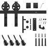 SMARTSTANDARD Classic Industrial Style Single Sliding Barn Door Hardware Kit, Heavy Duty Track with Big Wheel Hangers (Door Not Included) - 3 of 4