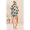 LA LEELA Hawaiian Shirts Womens Floral Summer Button Down Blouse Shirt Coverup Blouses Short Sleeve Vacation Casual Button Up Tee Shirts - 2 of 4
