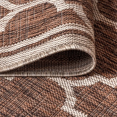 Espresso and Taupe Trellis Synthetic 9' x 12' Area Rug