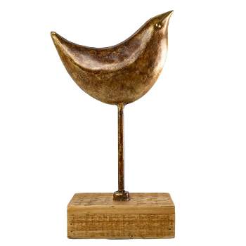 Bronze Bird Figure Metal, MDF & Wood - Foreside Home & Garden