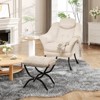 Lazy Chair, Modern Recliner Armchair with Foldable Ottoman & Detachable Cover, Ergonomic Reading Chair for Apartments - 3 of 4