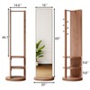 ALEXOUN Full-Length Mirror with Hangers - Rubberwood Design, 360° Swivel - Easy Dressing & Organizing for Bedroom Living Room Office - 3 of 4