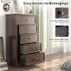 VINGLI Tall Dresser 5 Drawer Chest of Drawers, Wood Brown Dresser for Bedroom - 3 of 4