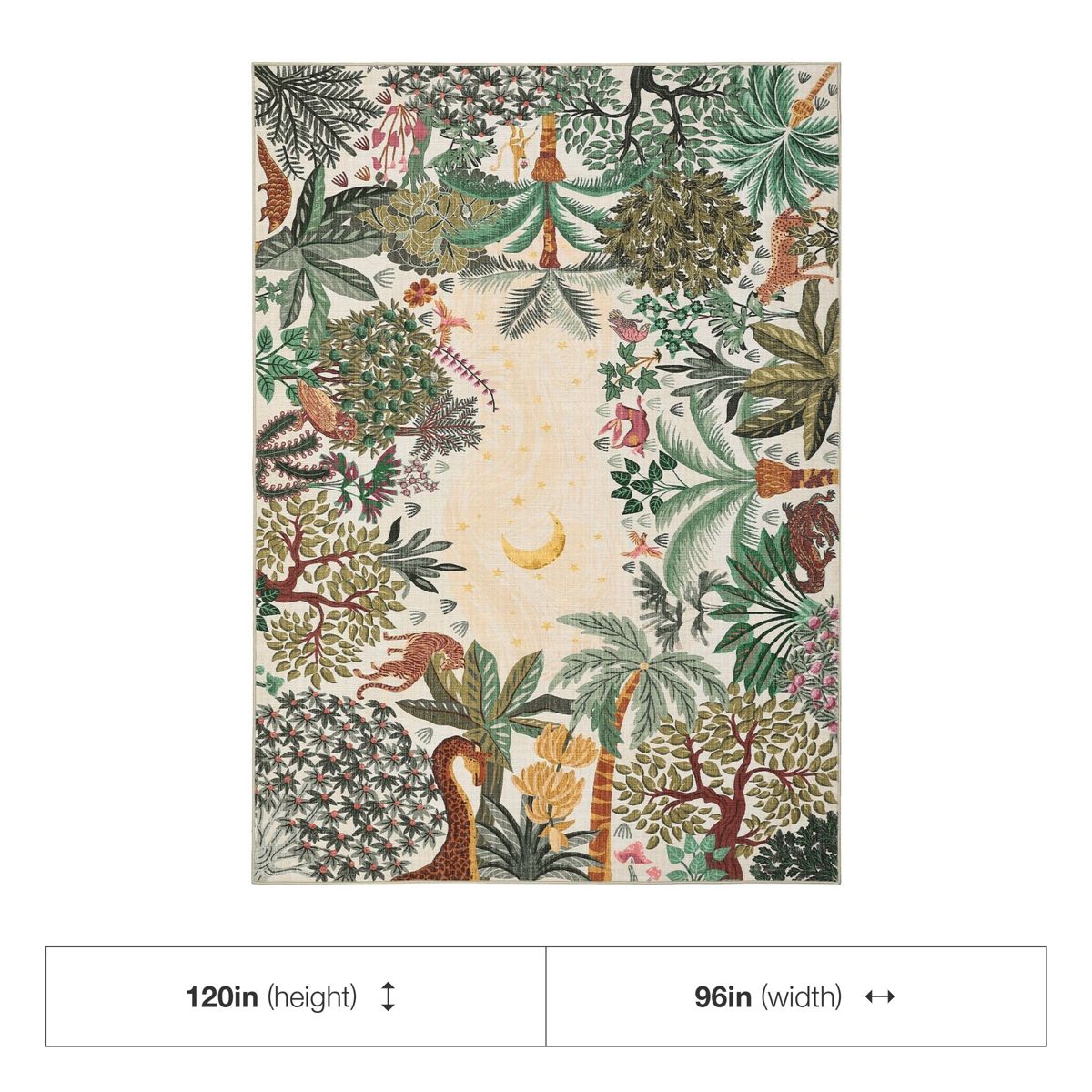 Jungle Rug Washable Area Rugs for Living Room Bedroom Soft Forest Animals Print Rugs - thumbnail 9