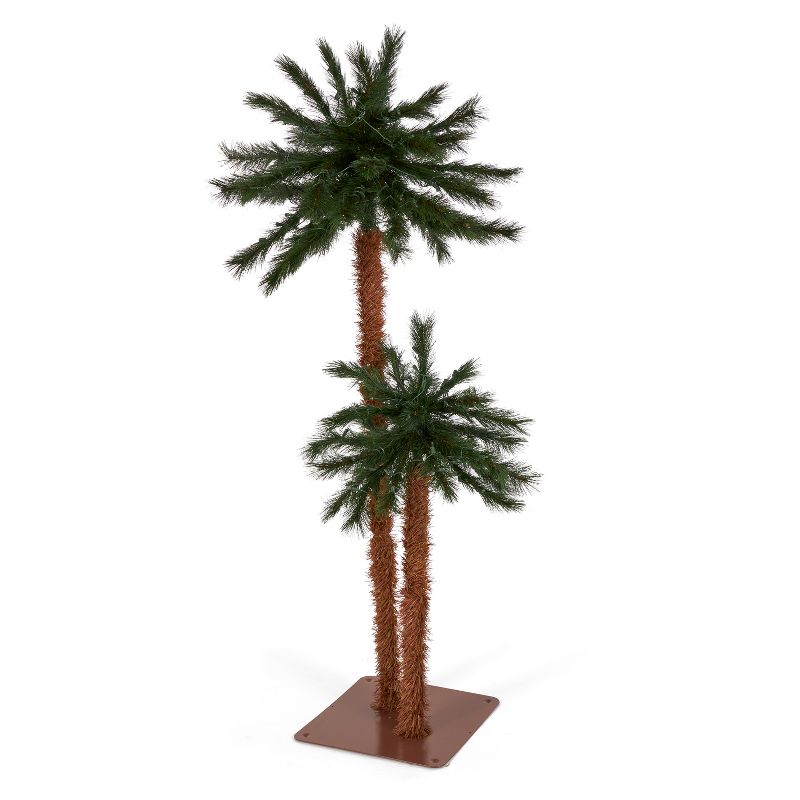 Home Heritage Prelit Artificial Tropical Christmas Holiday Palm Tree, White Incandescent Lights and Stand, 4 of 7