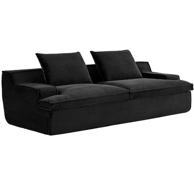 NicBex Couches for Living Room Oversized 4 Seater Couch Corduroy Fabric Upholstered Sofa Wide Armrests Compressed Sofa in a Box, No Assembly