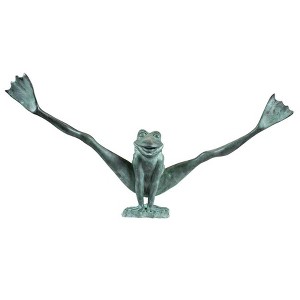 Design Toscano Crazy Legs, Leap Frog Bronze Garden Statue: Large - 1 of 4